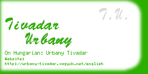 tivadar urbany business card